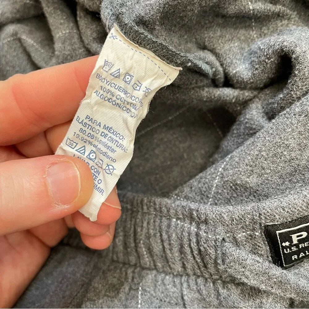 Polo Ralph Lauren‎ Pajama Pants Sleepwear Gray Grid Flannel XL